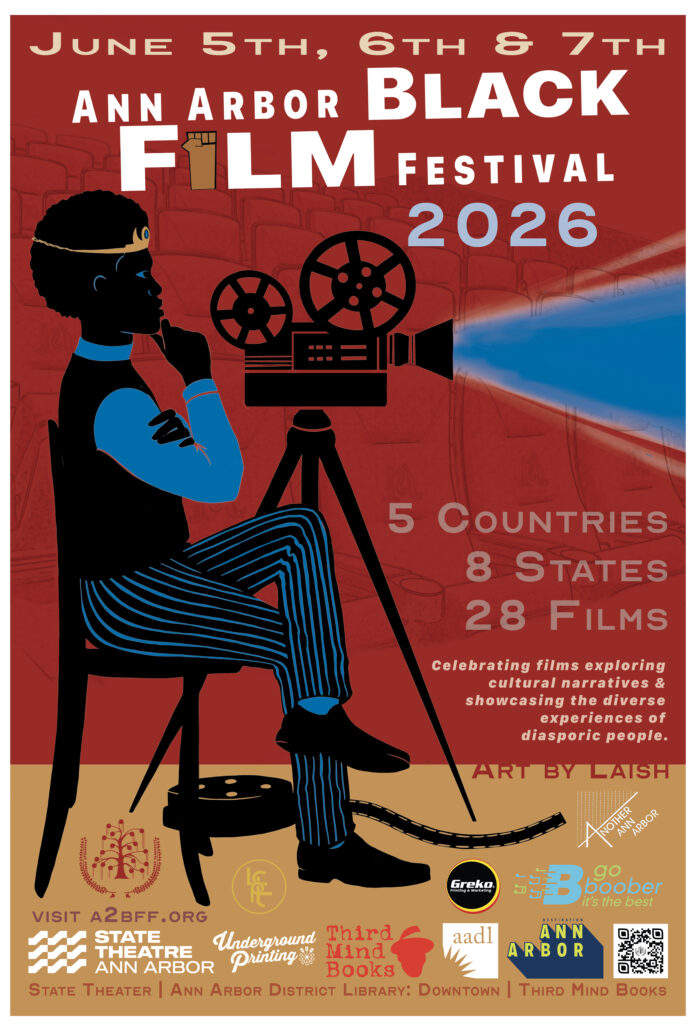 Ann Arbor Black Film Festival 2026 poster. Image credit: Elaisha Hillard.